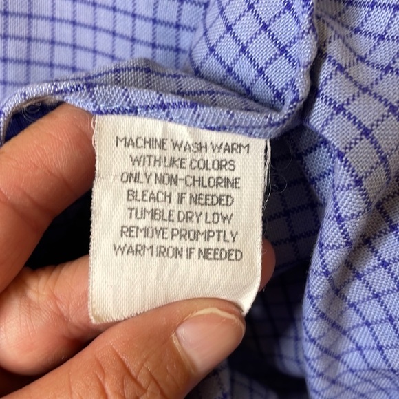 LL Bean Purple Button Down Shirt Size 16 1/2 -32 - Picture 7 of 7